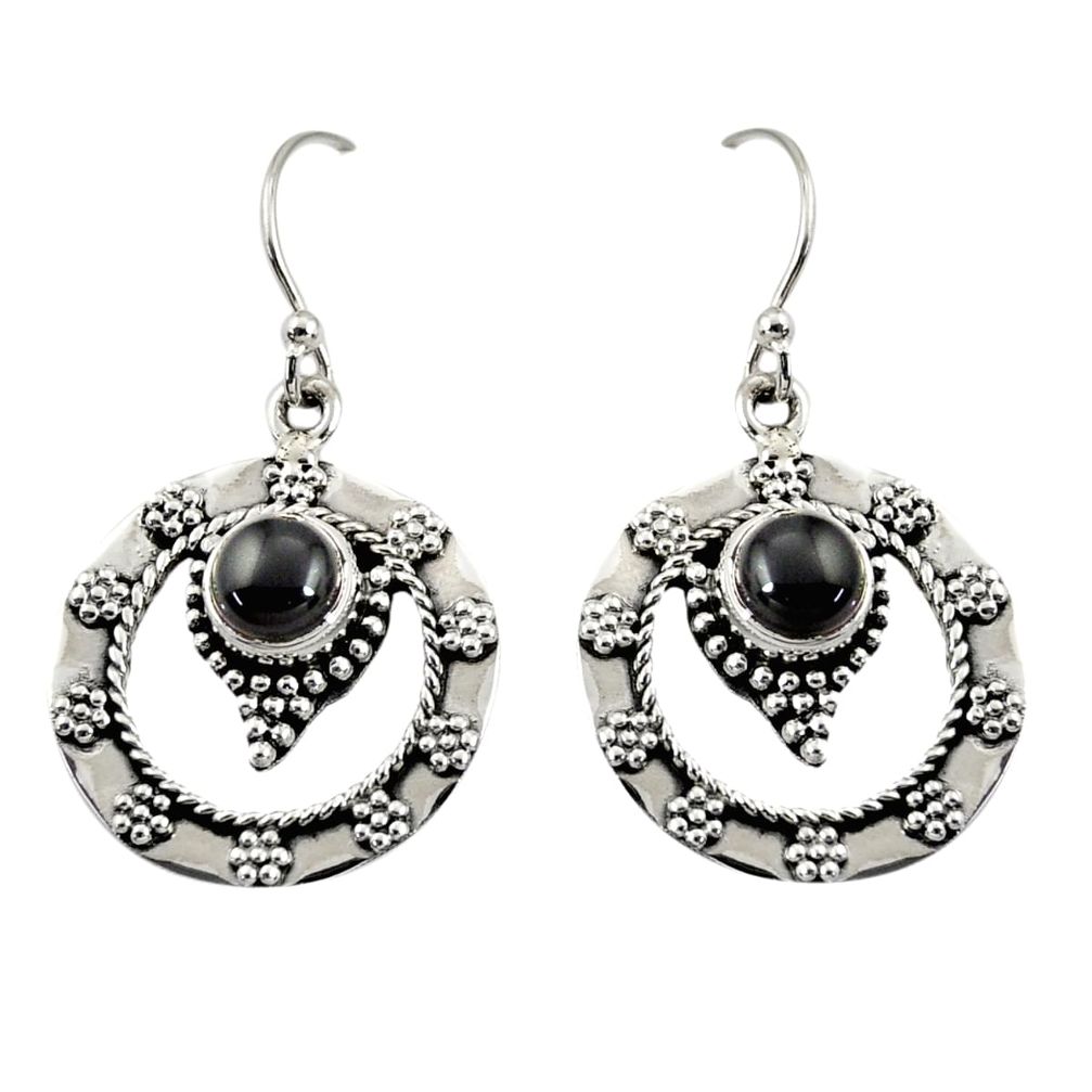 2.01cts natural black onyx 925 sterling silver dangle earrings jewelry d38083