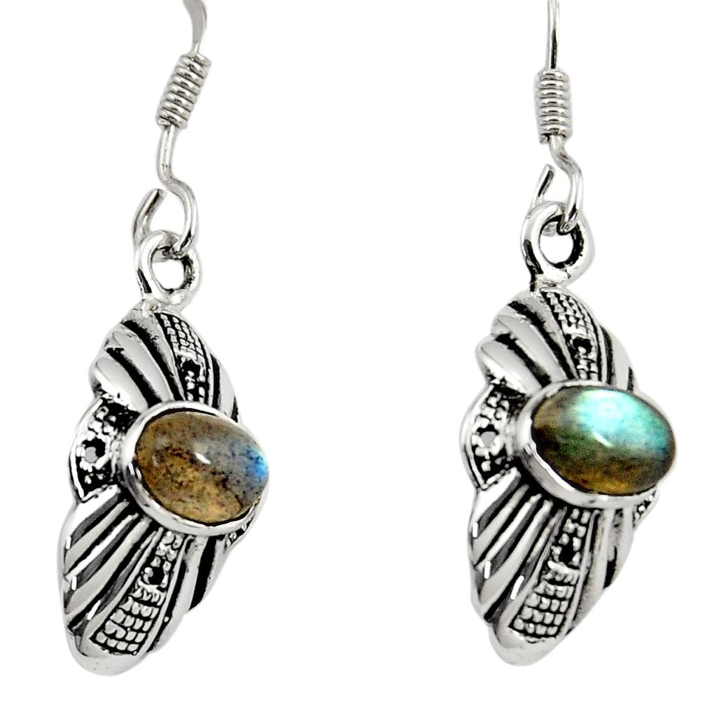 925 sterling silver 3.49cts natural blue labradorite dangle earrings d38139