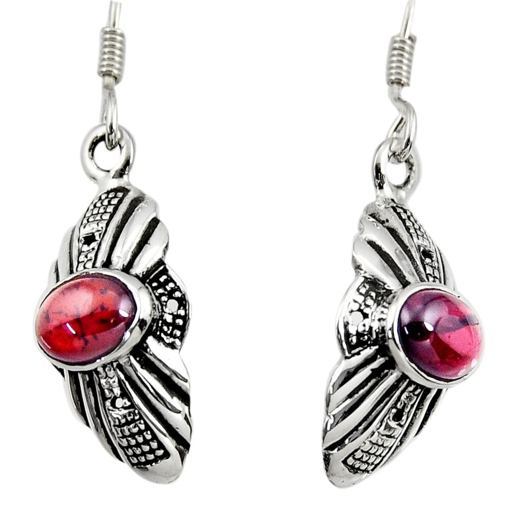 3.29cts natural red garnet 925 sterling silver dangle earrings jewelry d38140