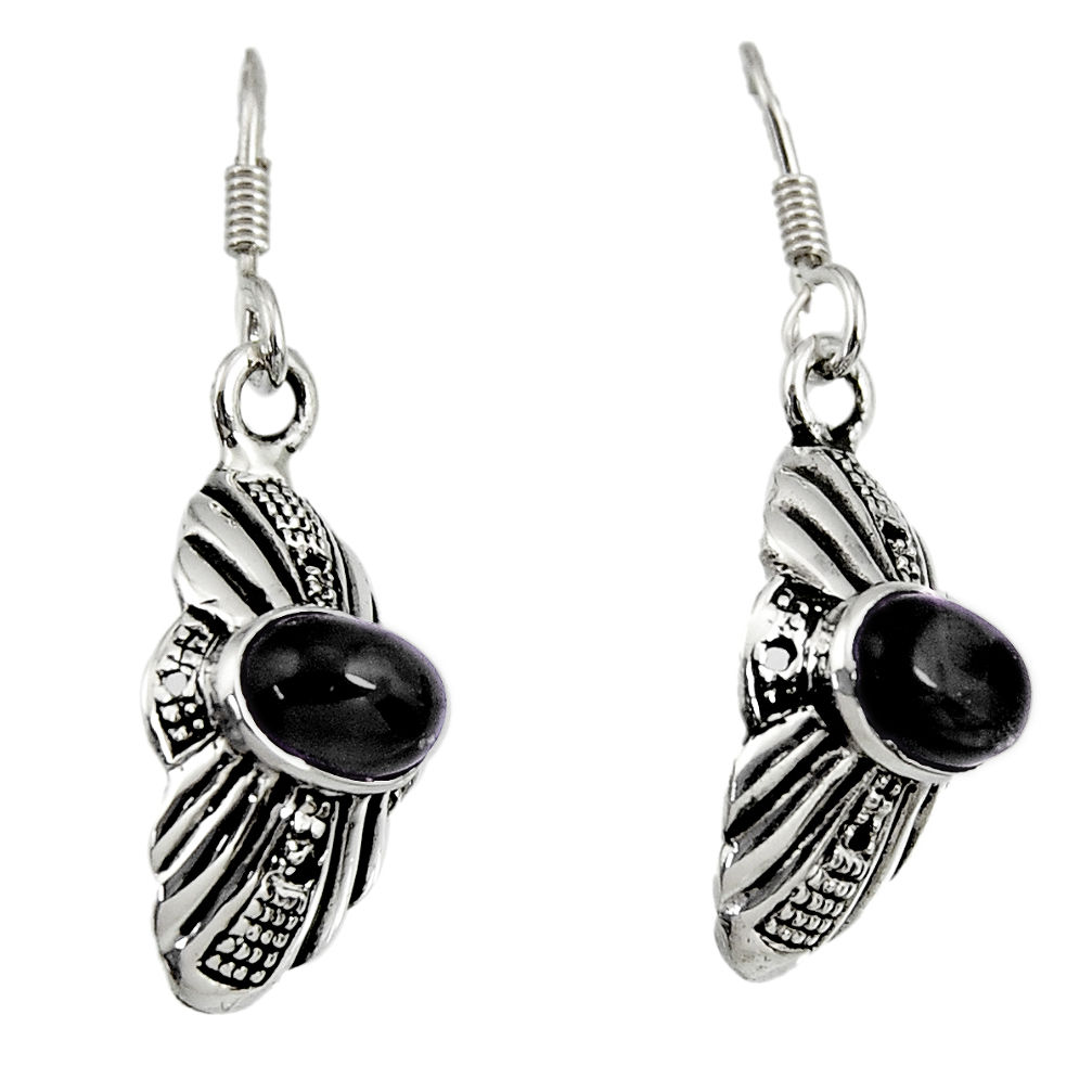 925 sterling silver 3.29cts natural black onyx dangle earrings jewelry d38155