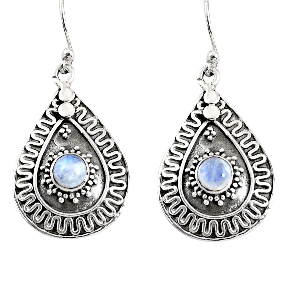 rainbow moonstone 925 sterling silver dangle earrings d38167