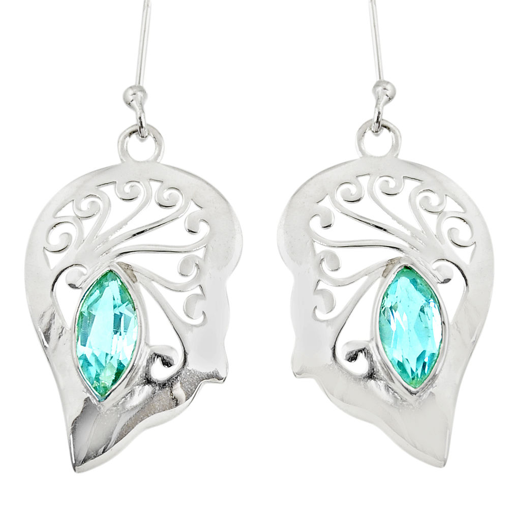 blue topaz 925 sterling silver earrings jewelry d38203