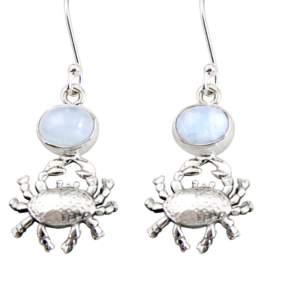 rainbow moonstone 925 sterling silver crab earrings d38259