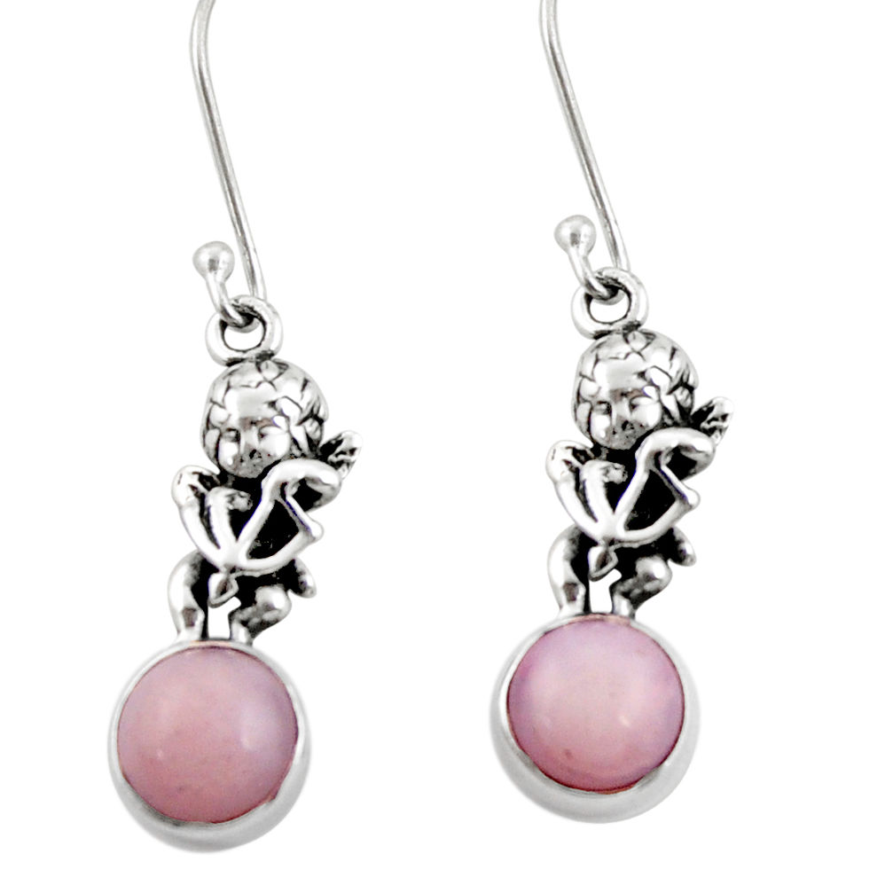 pink opal 925 sterling silver angel earrings jewelry d38396