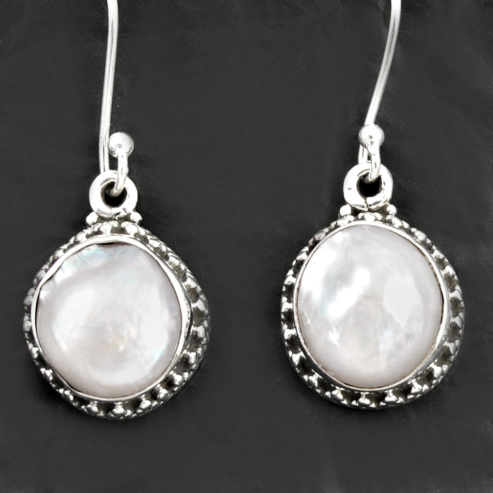  white pearl 925 sterling silver dangle earrings jewelry d38477