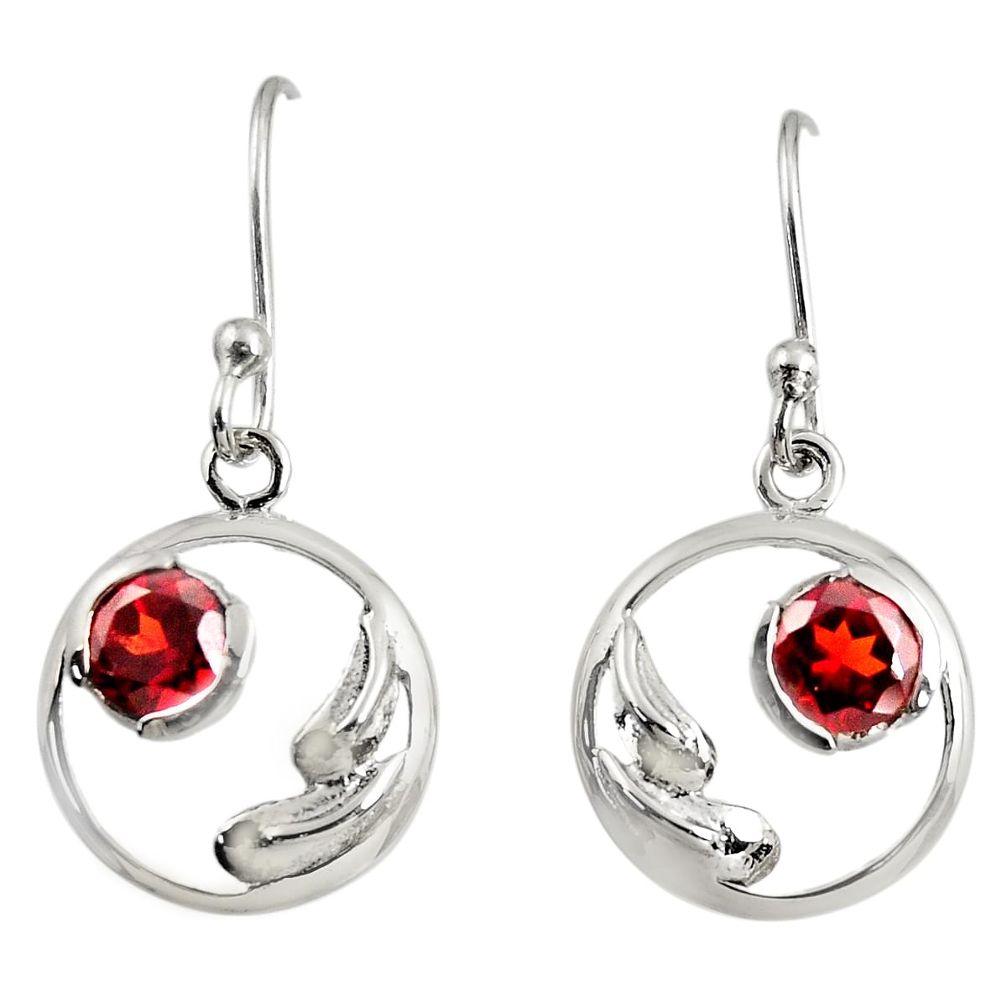 red garnet 925 sterling silver dangle earrings jewelry d38489