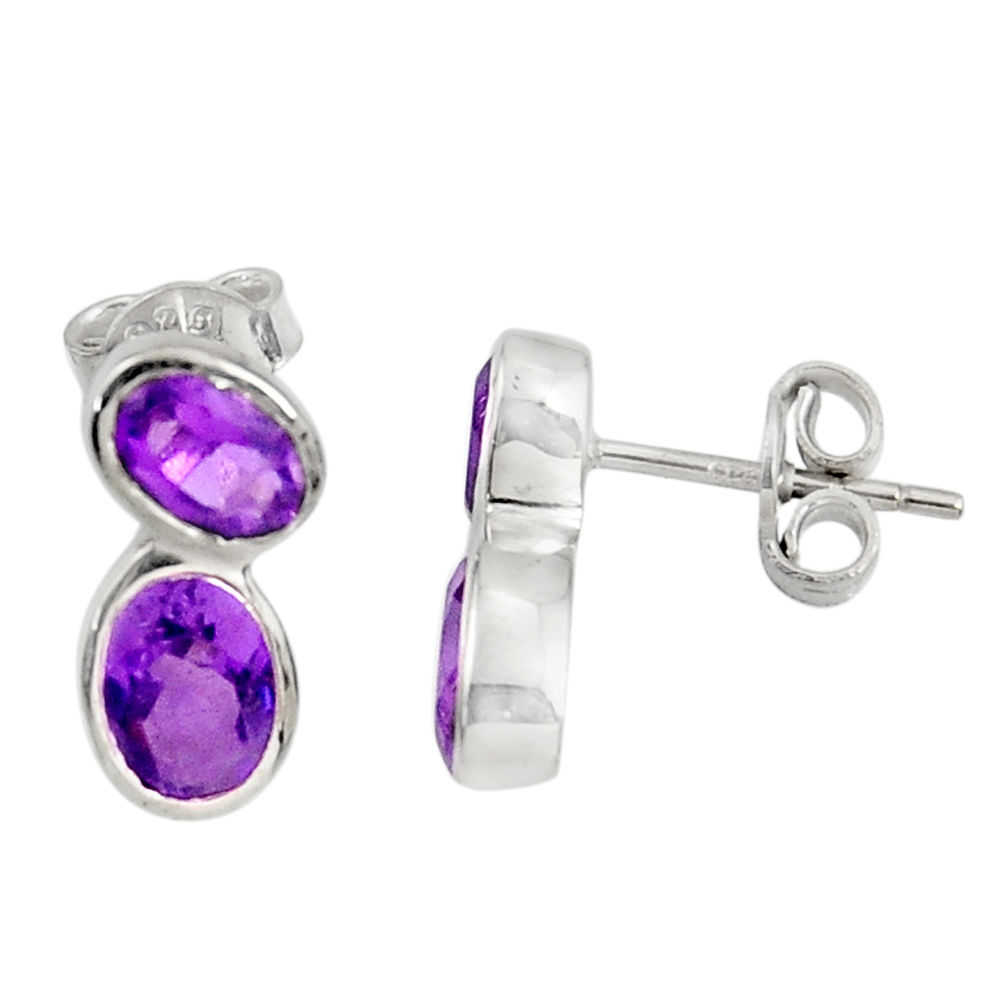 purple amethyst 925 sterling silver stud earrings jewelry d38496