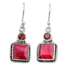 8.00cts natural red ruby 925 sterling silver earrings jewelry