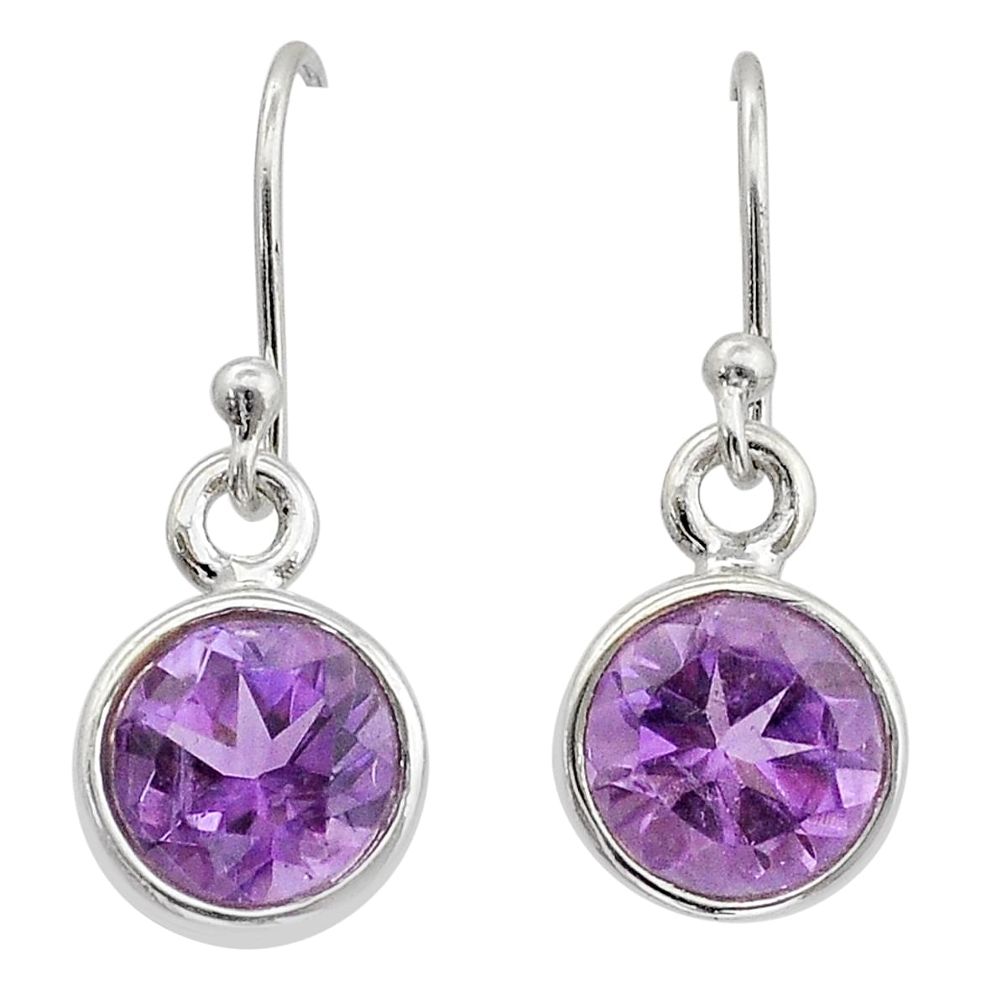 5.00cts natural purple amethyst 925 sterling silver earrings jewelry