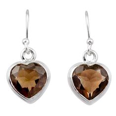 12.00cts brown smoky topaz 925 sterling silver dangle earrings jewelry