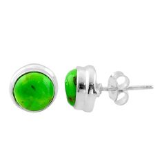 4.50cts stone color: green natural orange mojave turquoise 925 silver stud earrings