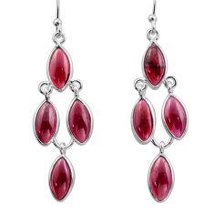 10.00cts natural red garnet 925 sterling silver dangle earrings jewelry