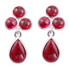 9.00cts natural red garnet 925 sterling silver dangle earrings jewelry