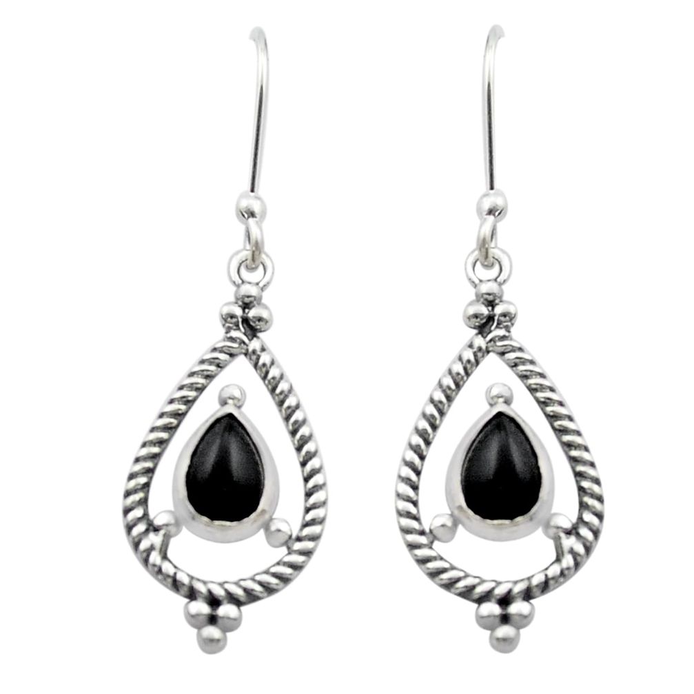 5.00cts natural black onyx 925 sterling silver dangle earrings jewelry