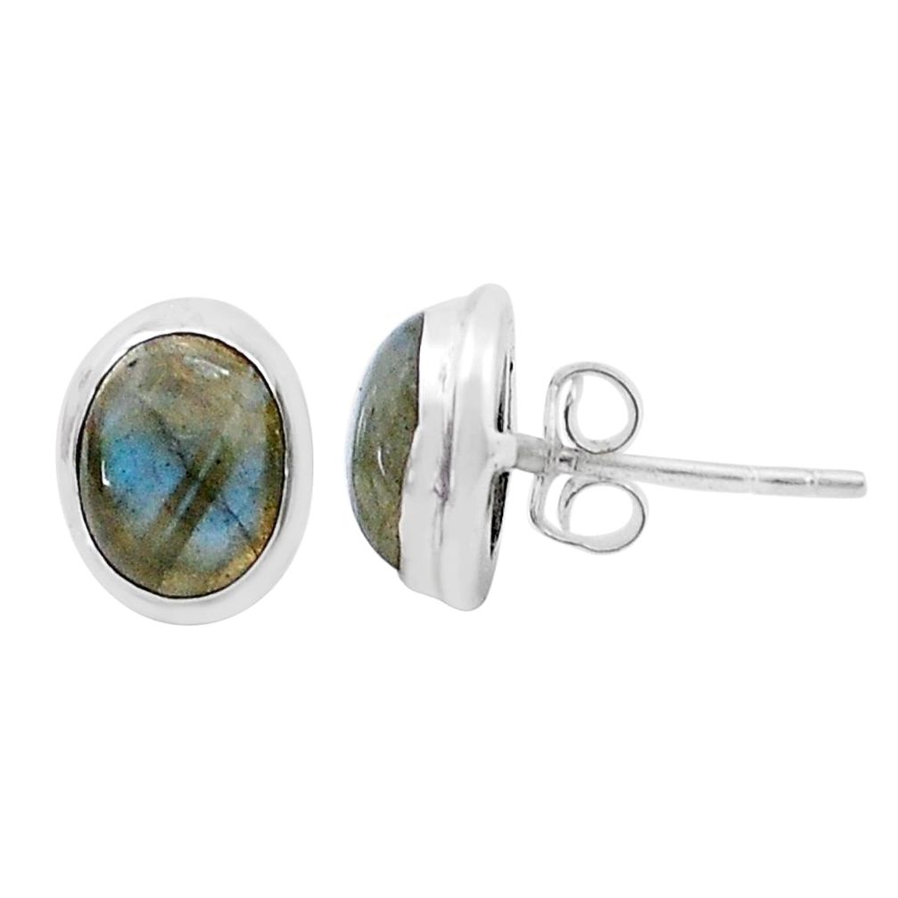 6.00cts natural blue labradorite 925 sterling silver stud earrings jewelry