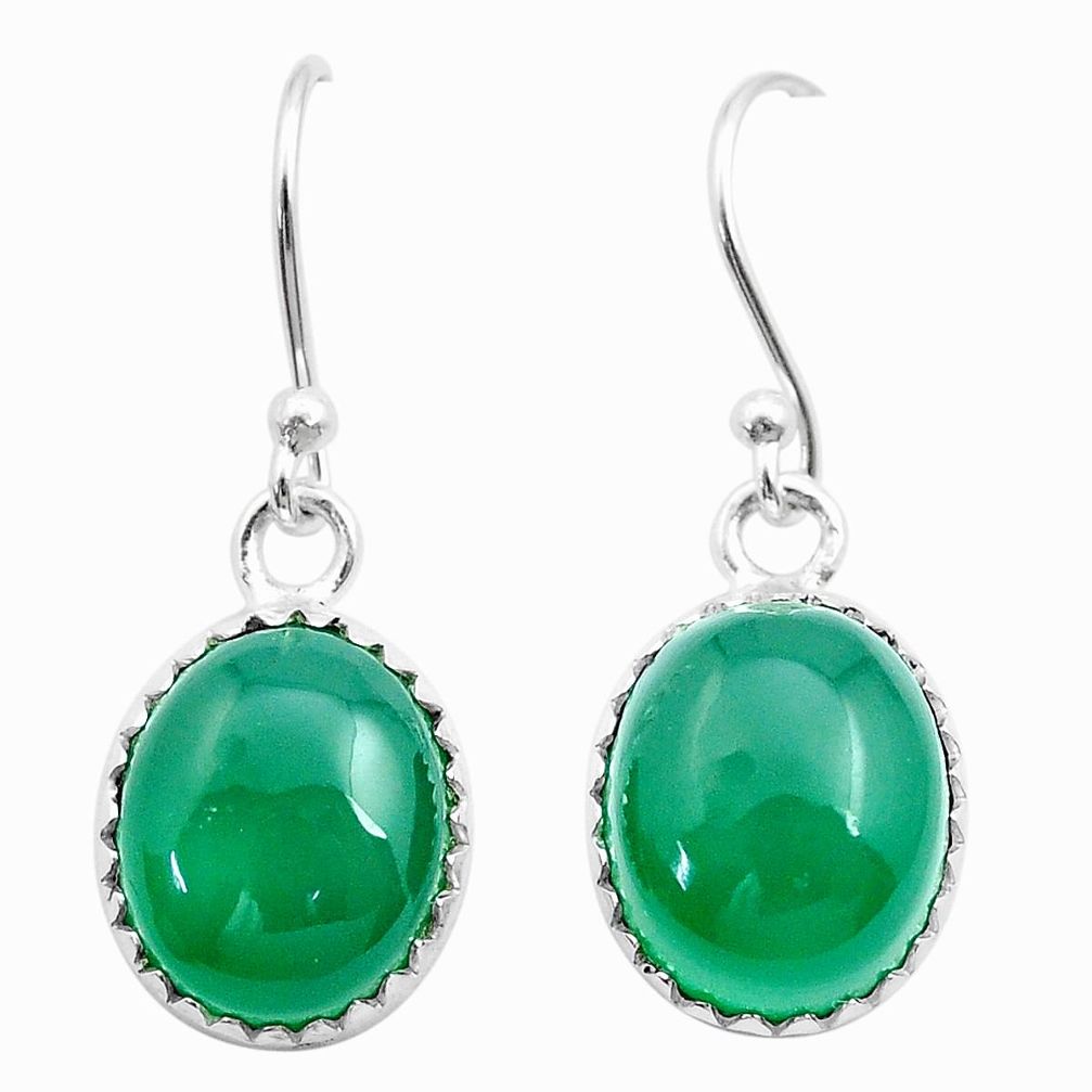 9.00cts natural green onyx 925 sterling silver dangle earrings jewelry