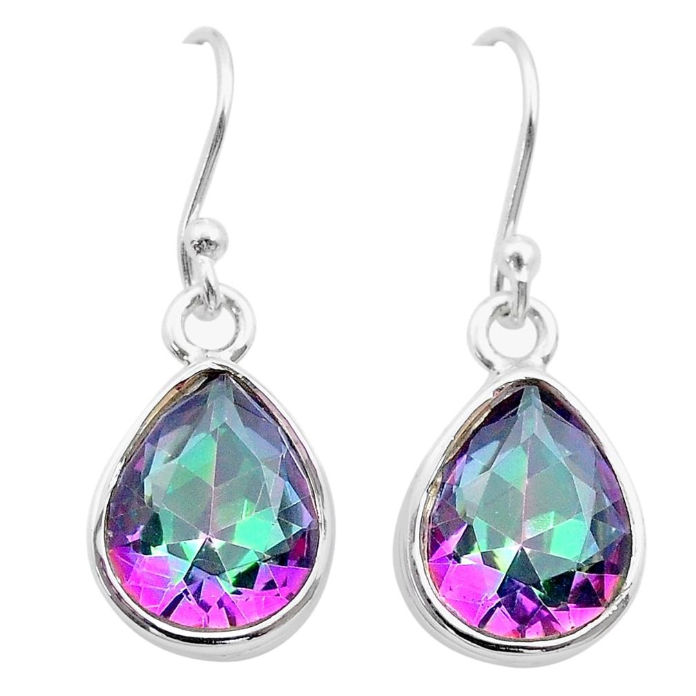 9.00cts multicolor rainbow topaz rainbow topaz 925 silver dangle earrings