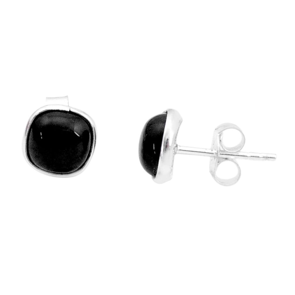 3.00cts natural black onyx 925 sterling silver stud earrings jewelry