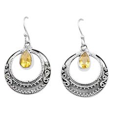 7.00cts natural yellow citrine 925 sterling silver dangle earrings jewelry