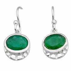 4.00cts natural green emerald 925 sterling silver dangle earrings jewelry