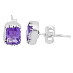 Clearance Sale- 3.00cts natural purple amethyst 925 sterling silver stud earrings jewelry