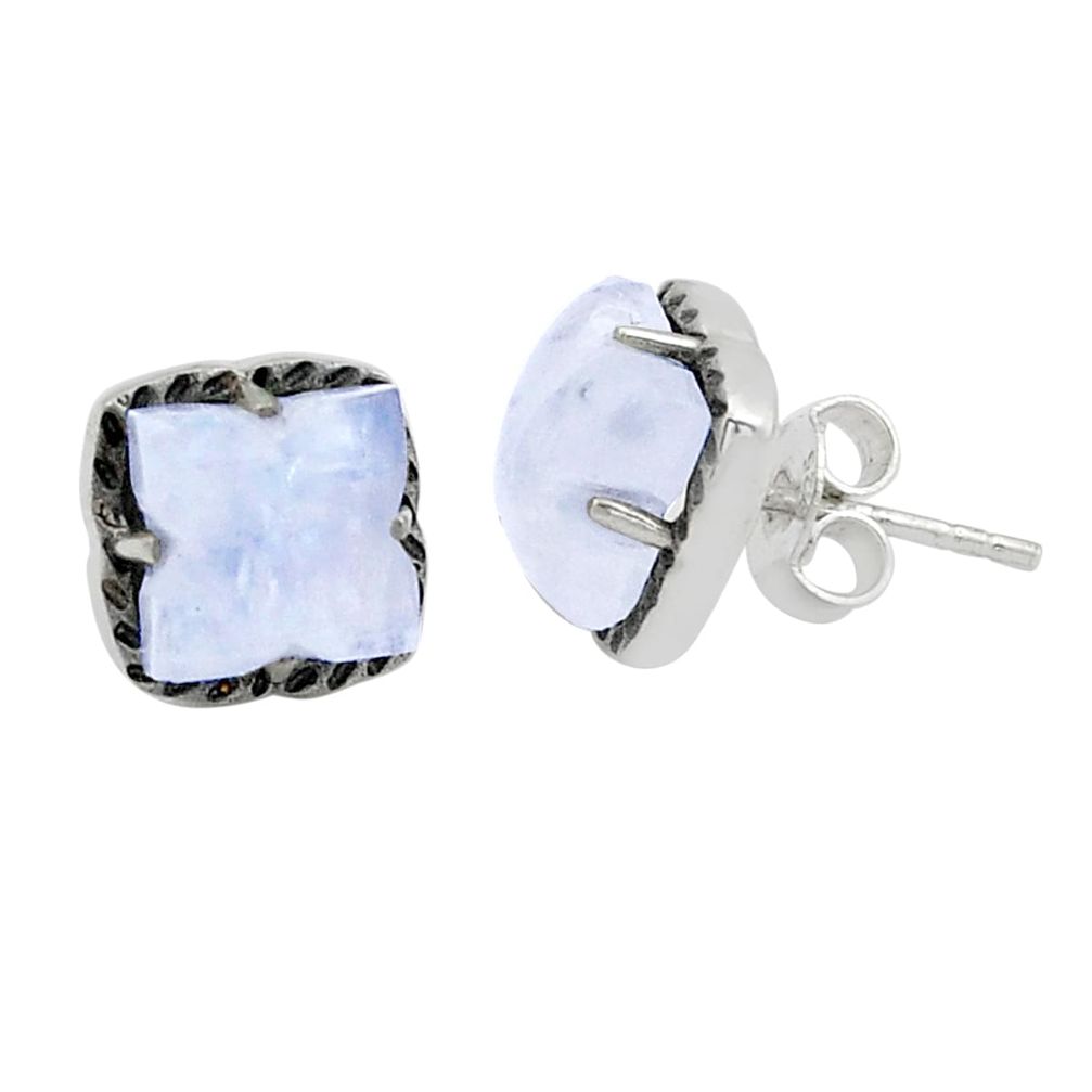 5.00cts natural rainbow moonstone 925 sterling silver stud earrings jewelry