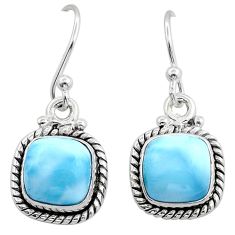 4.00cts natural blue larimar 925 sterling silver dangle earrings jewelry