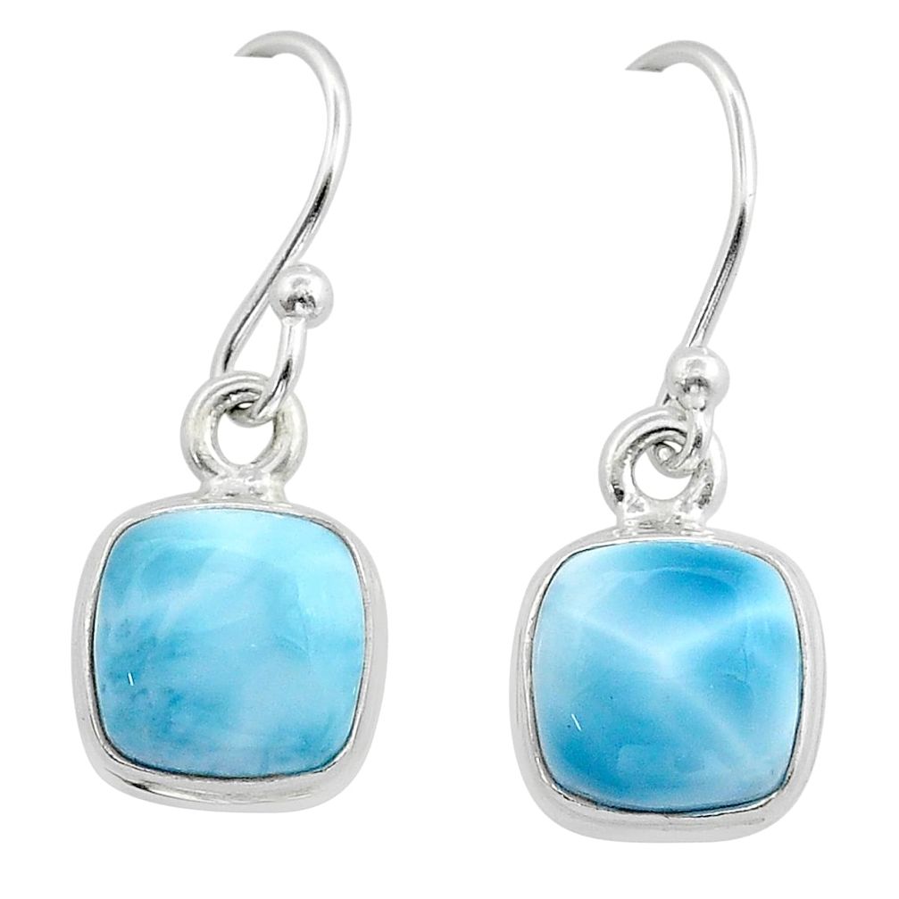 4.00cts natural blue larimar 925 sterling silver dangle earrings jewelry