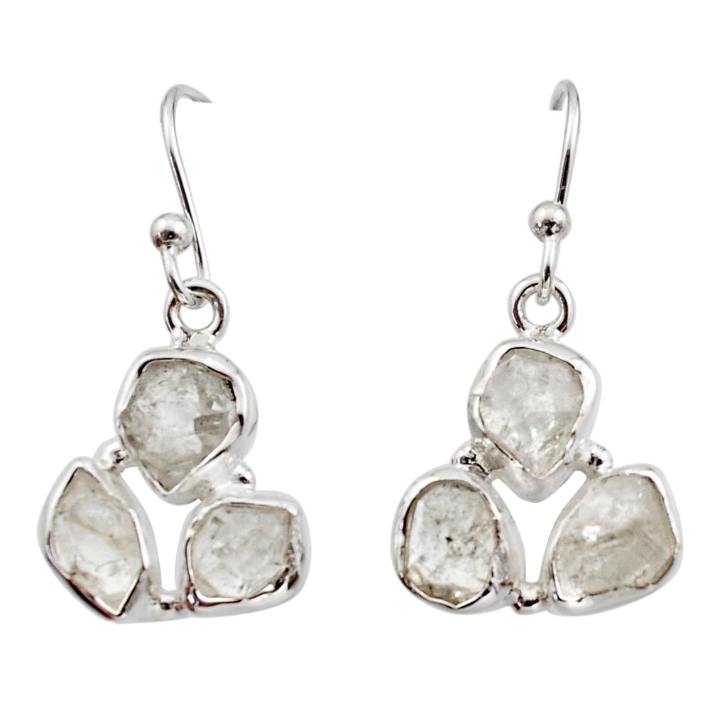 925 silver 12.60cts natural white herkimer diamond dangle earrings r16995