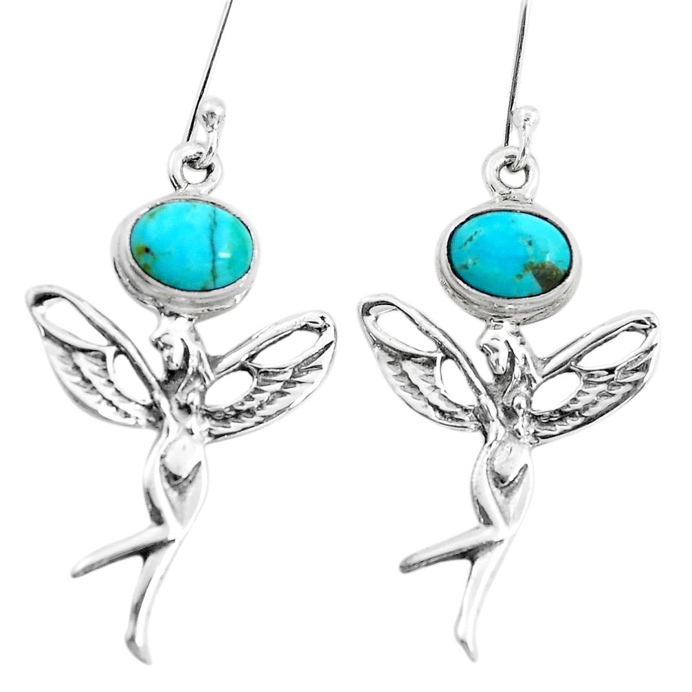 mohave turquoise 925 silver angel wings fairy earrings p38444