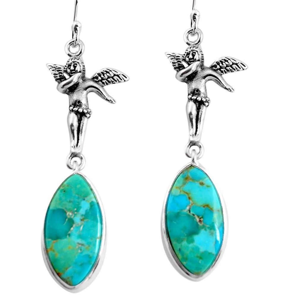  mohave turquoise 925 silver angel wings fairy earrings p91866