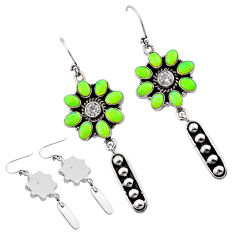 16.97cts back closed australian opal (lab) crystal silver dangle earrings c33548