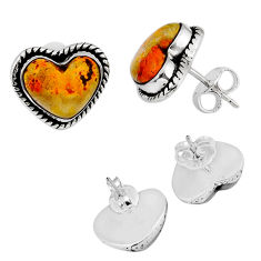 10.41cts back closed bumble bee australian jasper silver stud earrings c31647