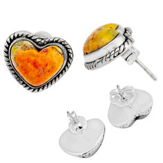 10.77cts back closed bumble bee australian jasper silver stud earrings c31655