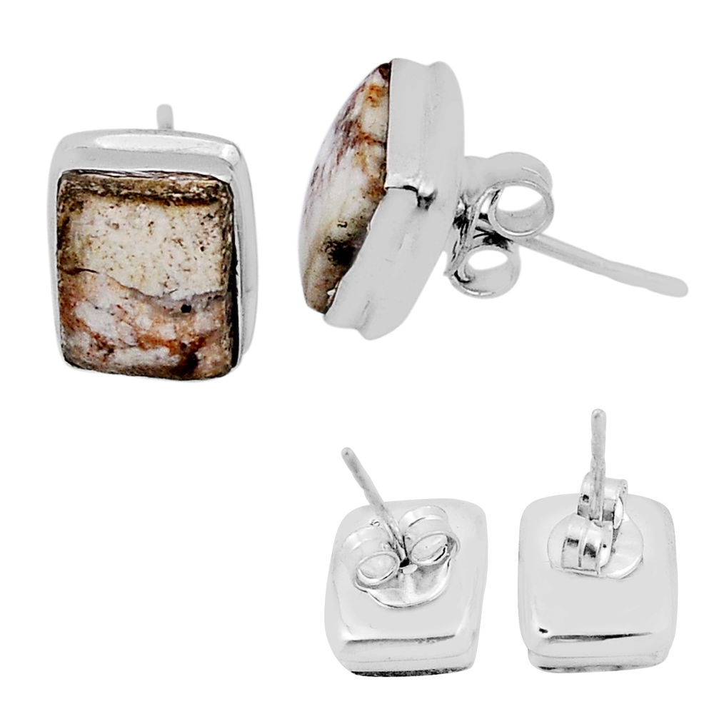 5.96cts back closed white wild horse magnesite 925 silver dangle earrings n37312