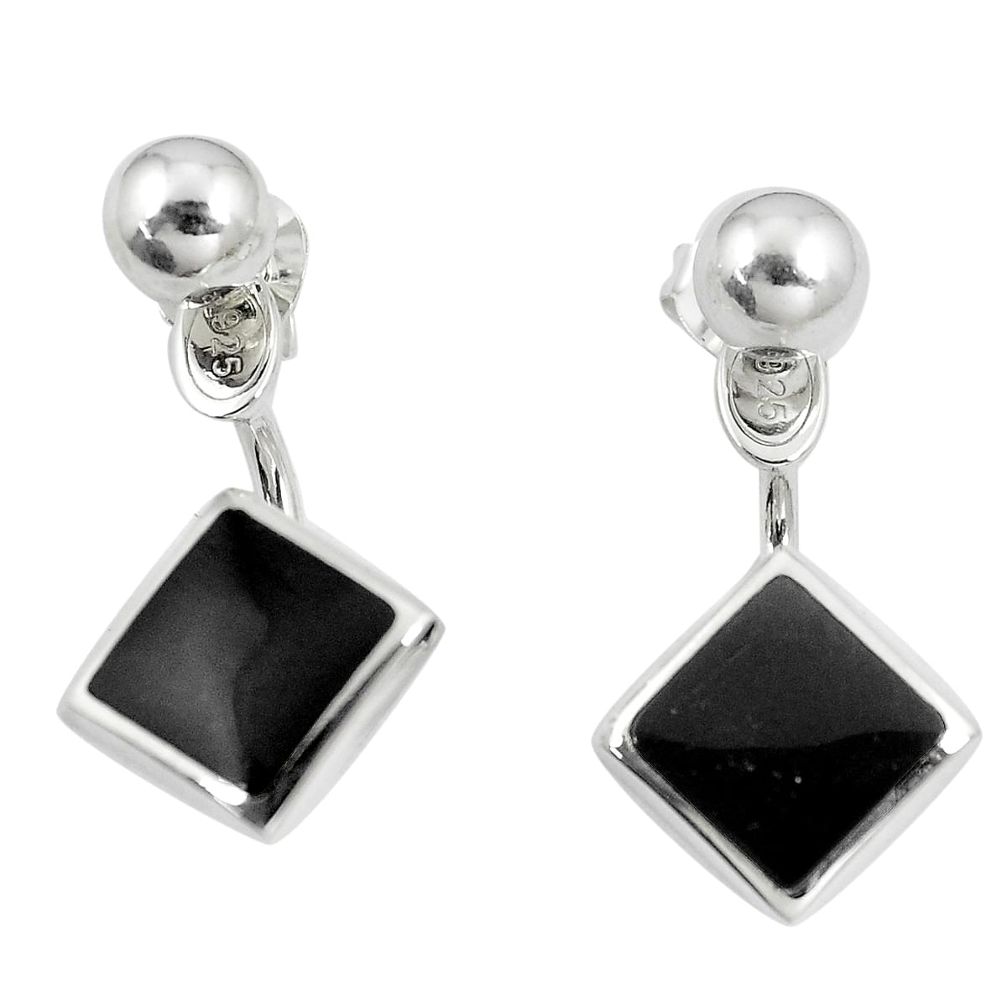 4.69gms black onyx enamel 925 sterling silver dangle earrings jewelry c11712
