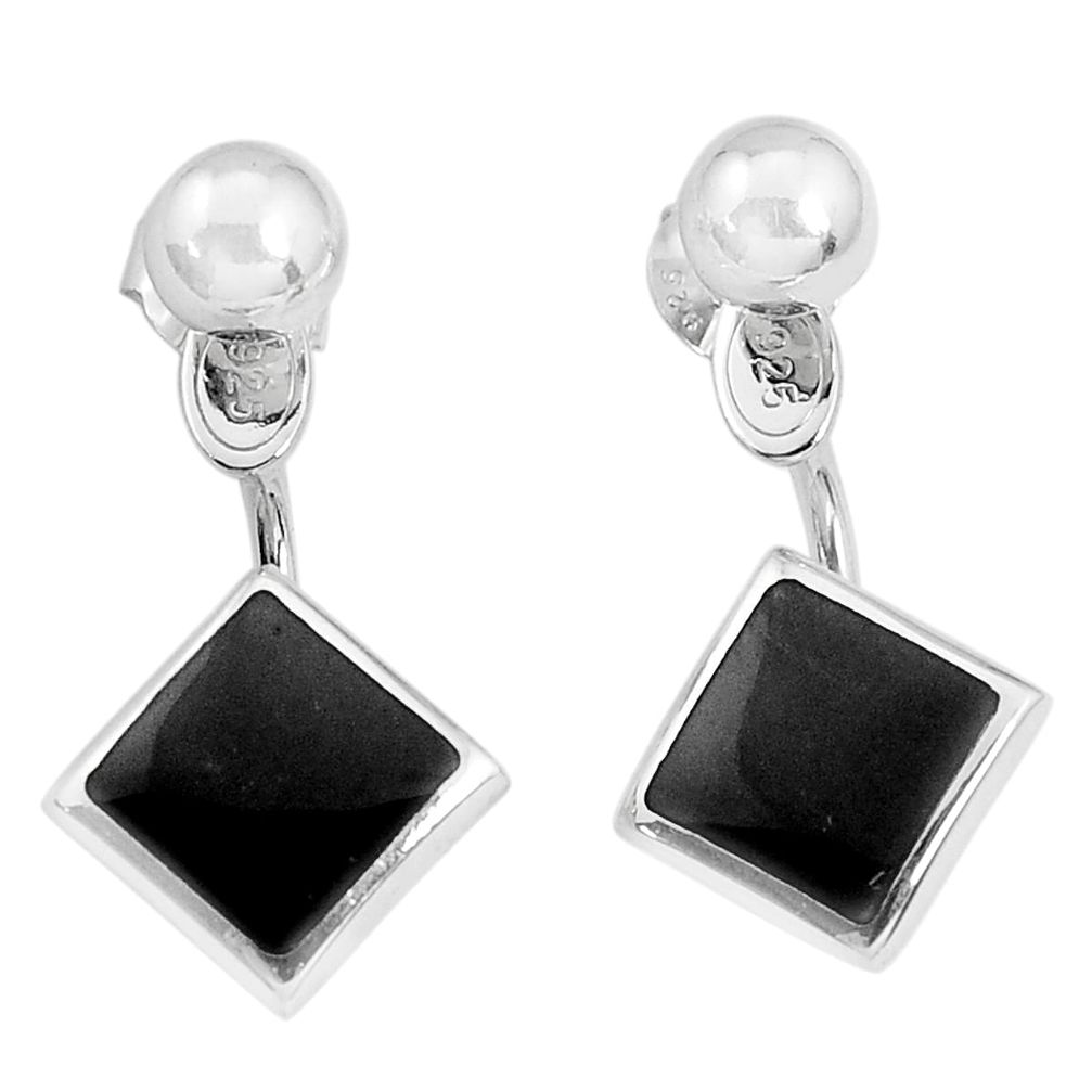 4.69gms black onyx enamel 925 sterling silver dangle earrings jewelry c26007