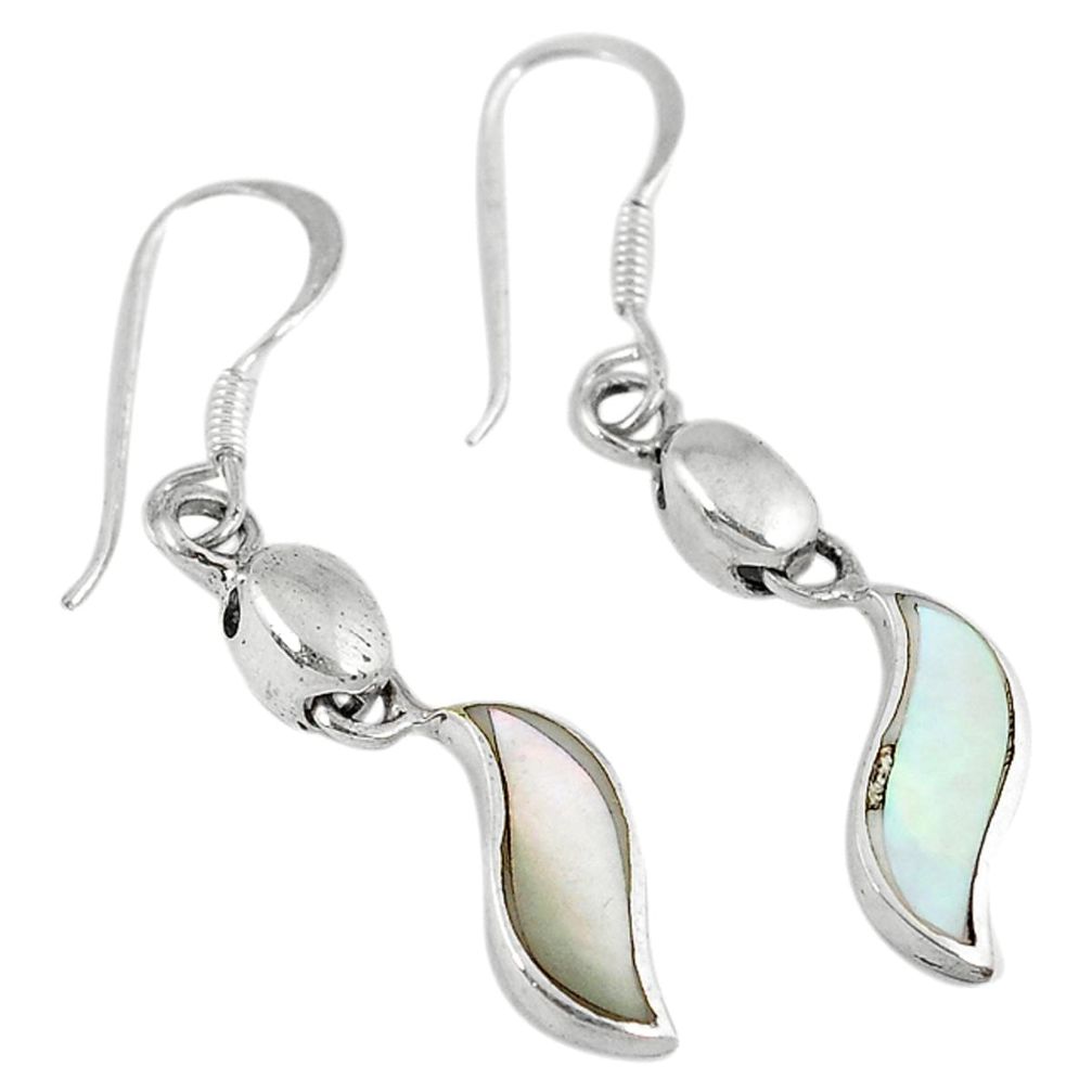 Blister pearl enamel 925 sterling silver dangle earrings jewelry c22184