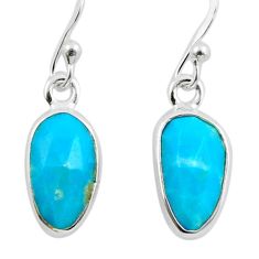 5.79cts blue arizona mohave turquoise 925 sterling silver dangle earrings u18751