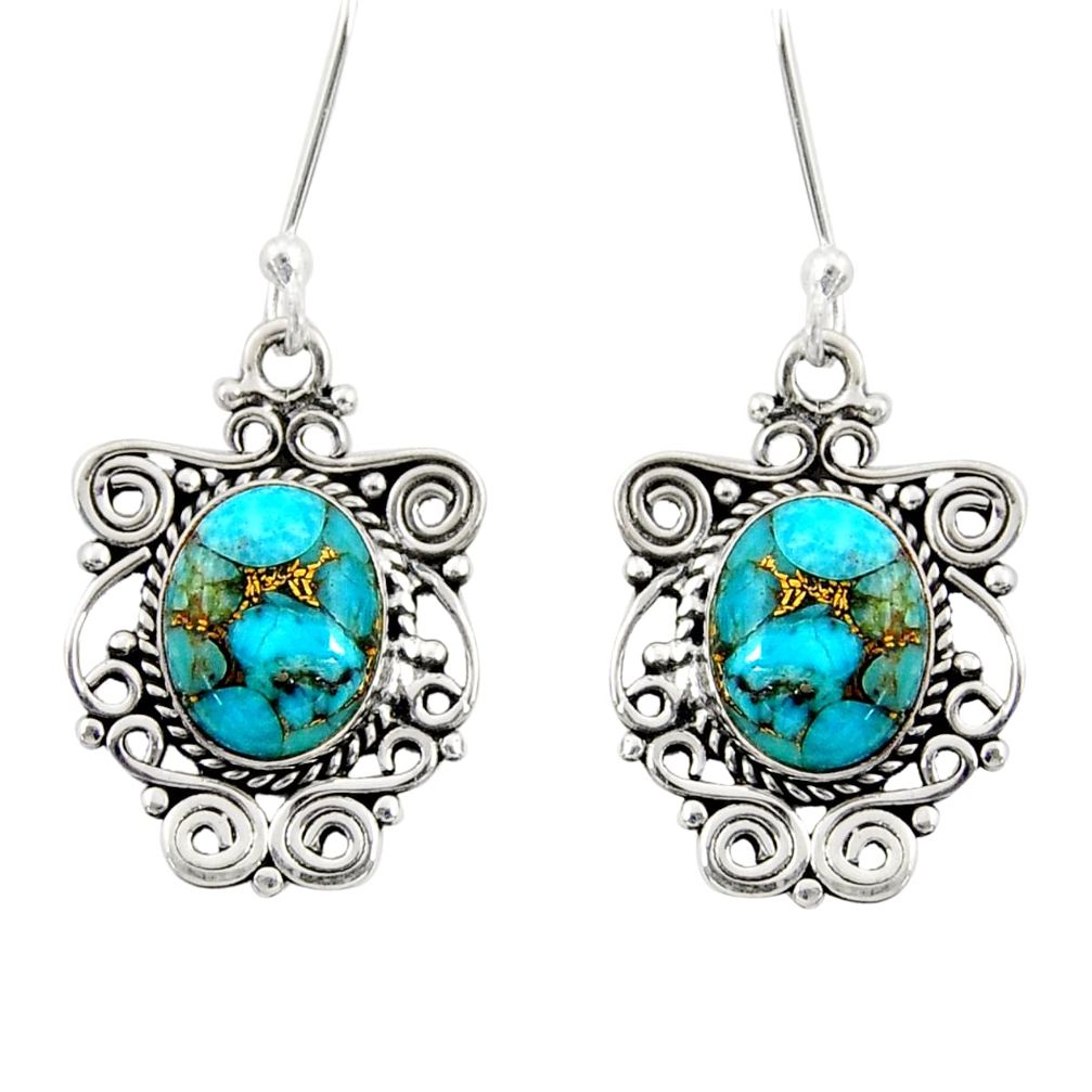 per turquoise 925 sterling silver dangle earrings jewelry d41191