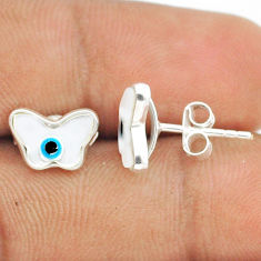 3.45cts blue evil eye talismans 925 sterling silver butterfly earrings u26417