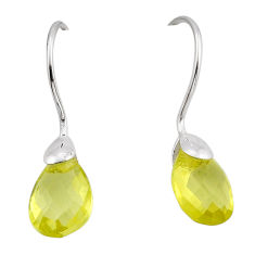 5.88cts checker cut natural lemon topaz silver dangle earrings jewelry y82433