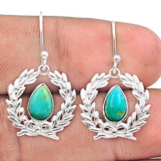 4.08cts christmas wealth green arizona mohave turquoise silver earrings u10817