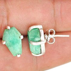 7.71cts coffin natural green amazonite (hope stone) 925 silver earrings u87709