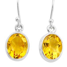 7.83cts faceted natural yellow citrine 925 silver dangle earrings jewelry u96437