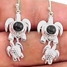 1.76cts filigree natural black onyx 925 sterling silver tortoise earrings t60190