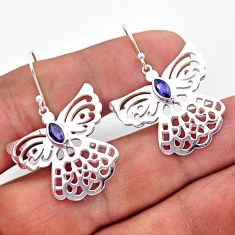 3.13cts filigree natural blue iolite 925 silver butterfly earrings t60163