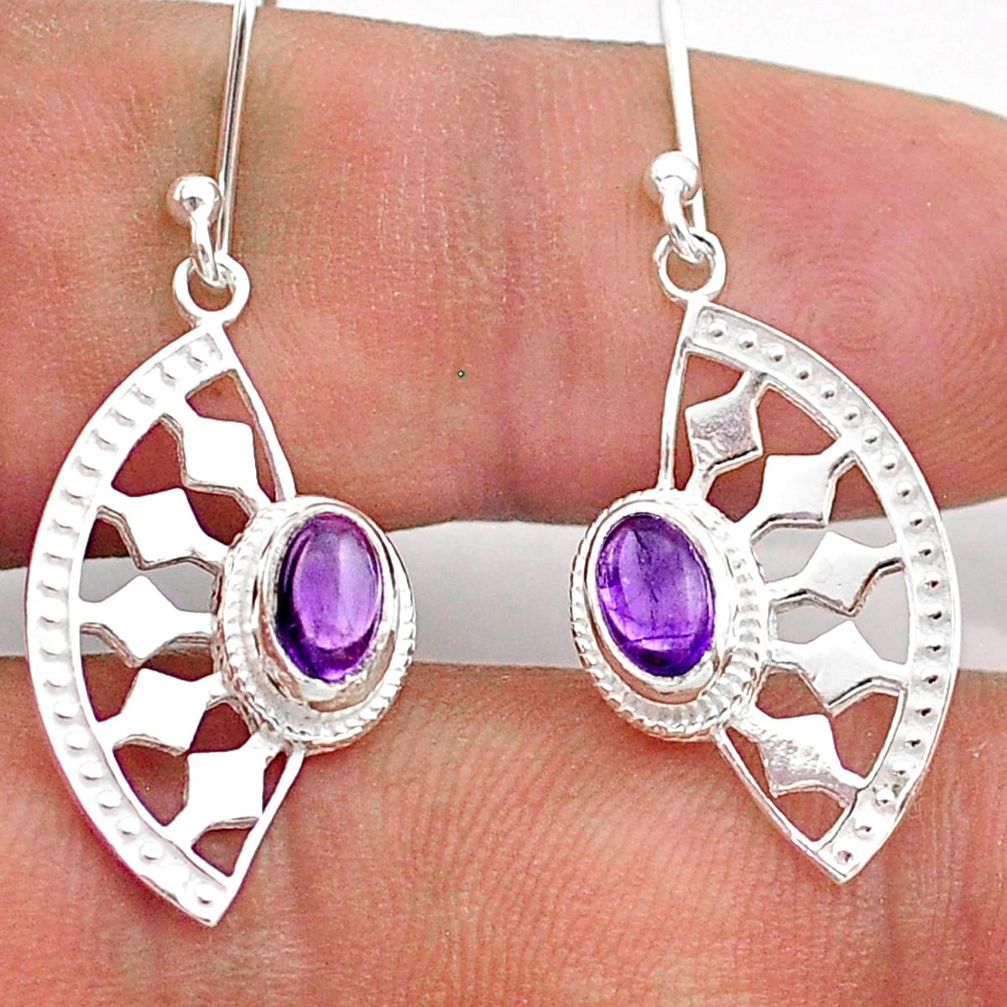  natural purple amethyst 925 silver dangle earrings t60043