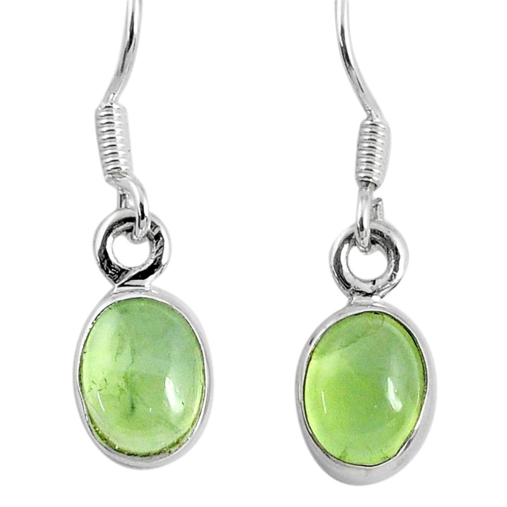 4.22cts fine green prehnite 925 sterling silver dangle earrings jewelry r60683