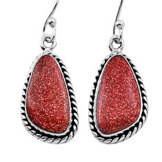 12.06cts golden goldstone 925 sterling silver dangle earrings jewelry n39638